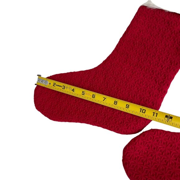 Martha Holiday Stockings Red & White Faux Fur Christmas Stockings Set of 2 - Picture 8 of 9